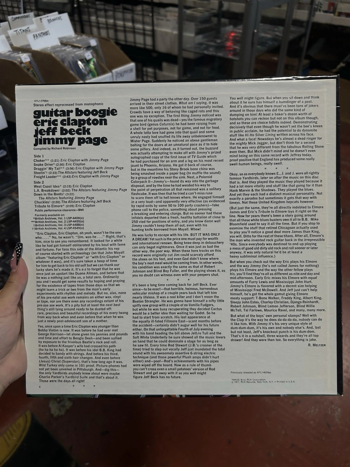 Eric Clapton / Jeff Beck / Jimmy Page Guitar Boogie RCA Victor Vinyl LP 3768
