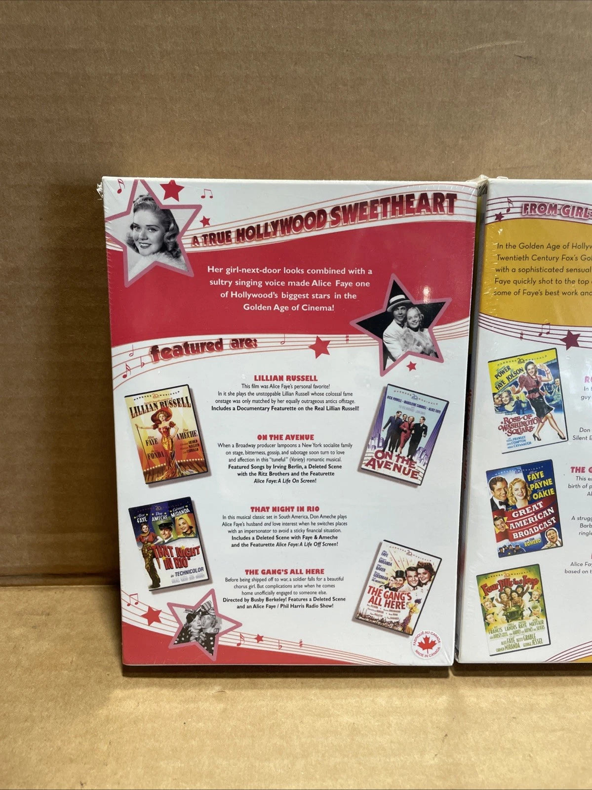DVD ALICE FAYE VOLUME 1 AND 2 ROSE OF WASHINGTON SQUARE THE GANG'S ALL HERE