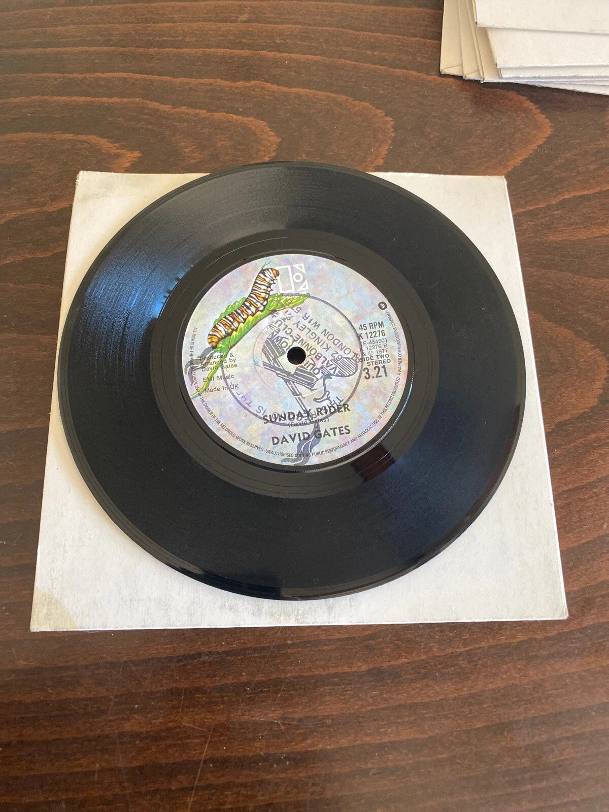 UK import David Gates Goodbye Girl /Sunday Rider 7" Vinyl 45 w/ Promo Stamp