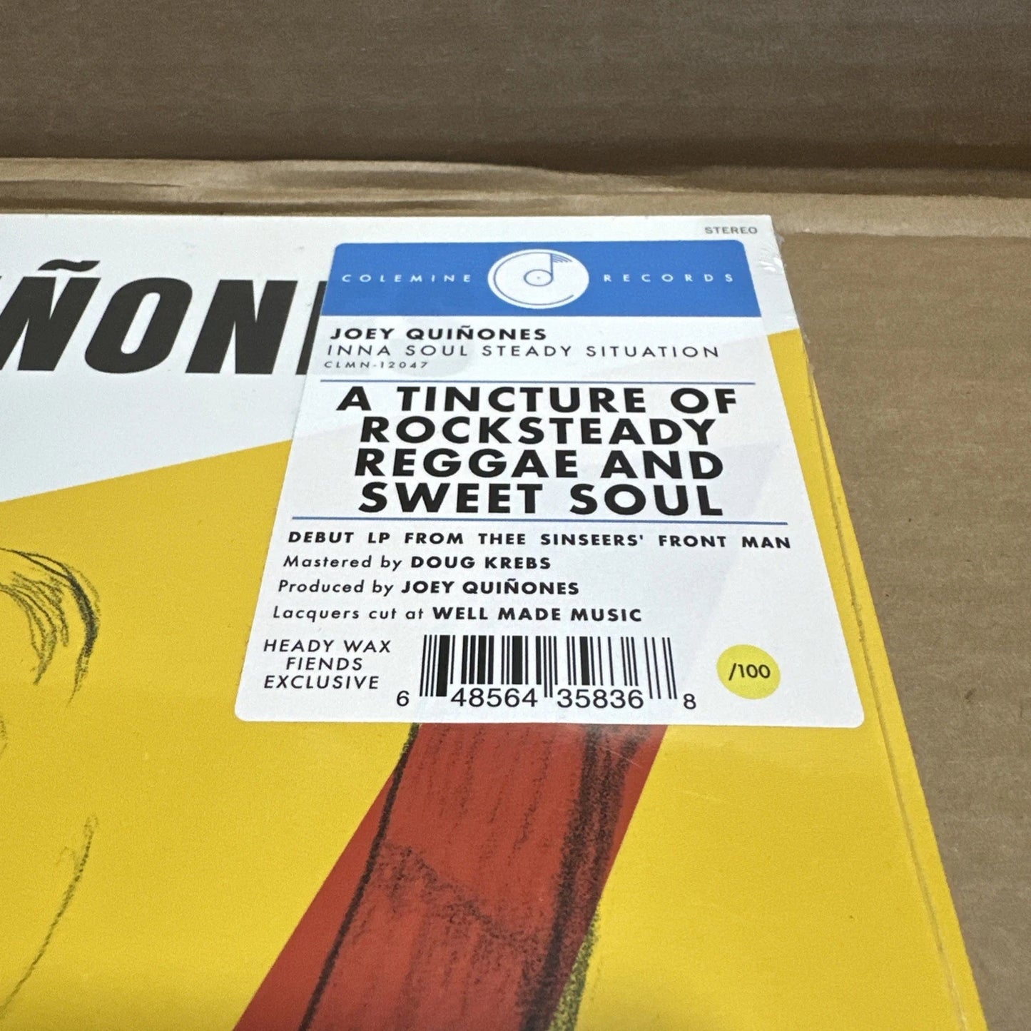 JOEY QUINONES: INNA SOUL STEADY SITUATION NEW LIMITED /100 Yellow Vinyl