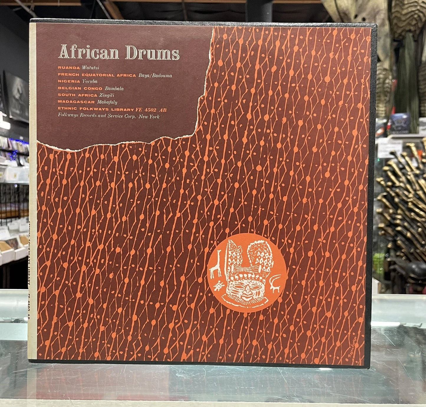 VARIOUS: african drums FOLKWAYS 12" LP 33 RPM