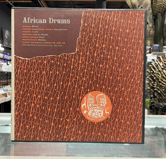 VARIOUS: african drums FOLKWAYS 12" LP 33 RPM