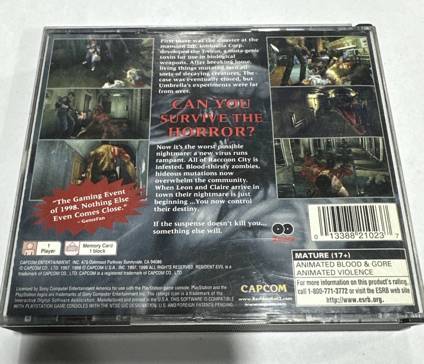 Resident Evil 2 (Sony PlayStation 1, 1998) Black Label CIB Complete In Box