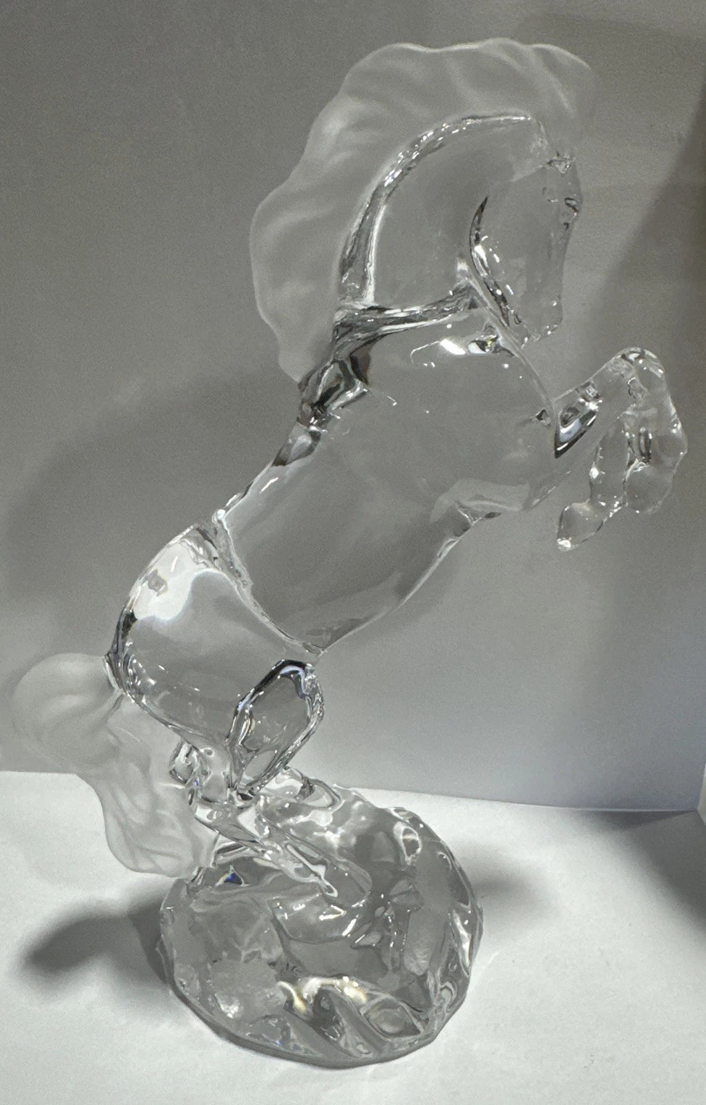 Lenox Fine Crystal Rearing Horse Figurine Frosted Mane & Tail Elegant Decor 8"