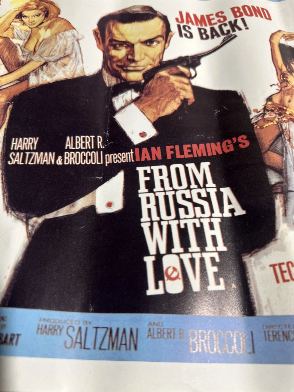 Original? James Bond From Russia With Love Movie Poster 18 X 12 1/2