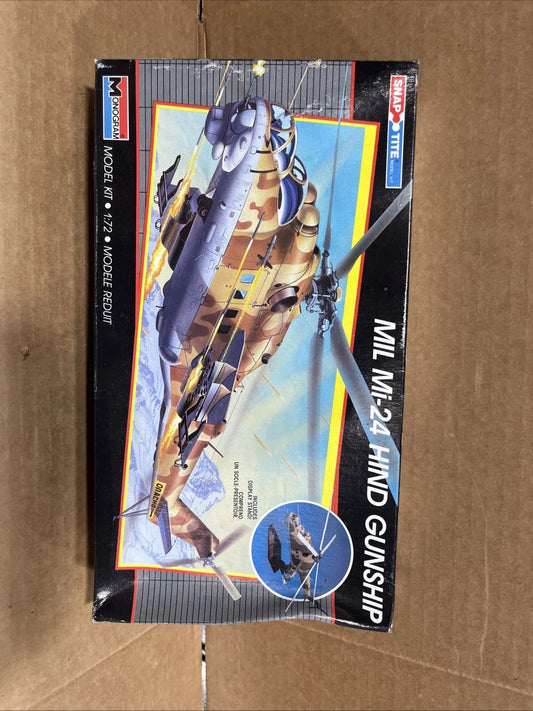Monogram SnapTite Mil Mi-24 Hind Gunship Helicopter Vintage Model Kit #1131