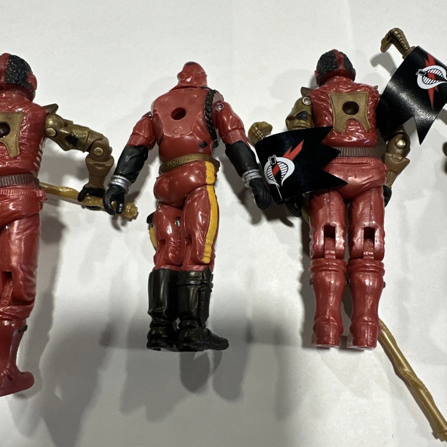 2005 GI Joe Lot Cobra Imperial Guards With Flags And Cobra Commander