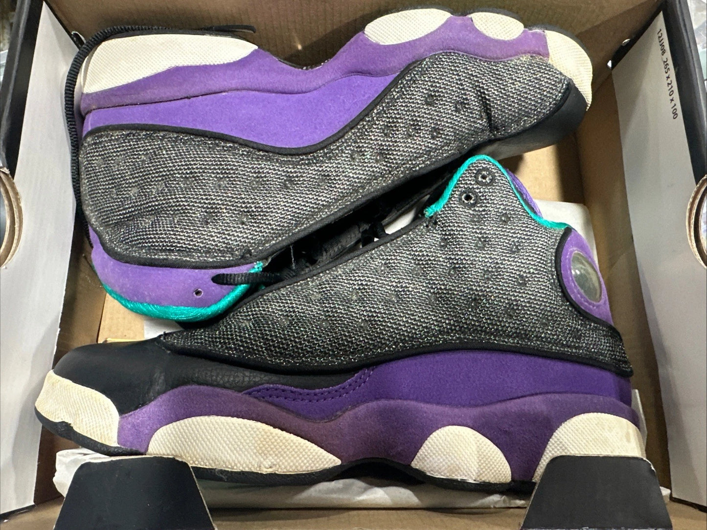 Nike Air Jordan 13 Retro Violet Teal Hornets Sneakers Size 4.5Y 6W 439358-027