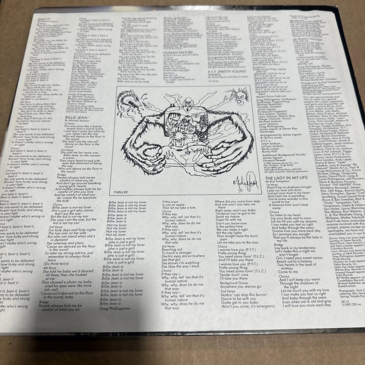 MICHAEL JACKSON THRILLER-RARE ERROR VINYL RECORD QE 38112 1st PRESS 3aa 2df