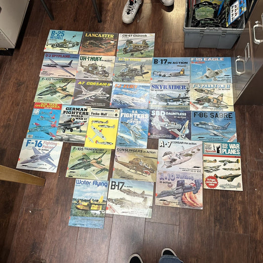 27 Vintage Military, Commercial Aviation Airplane Book Bundle