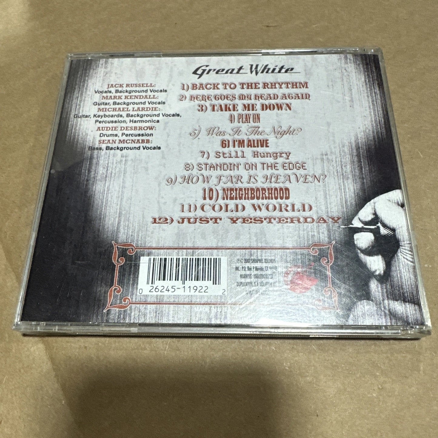 GREAT WHITE cd BACK TO THE RHYTHM