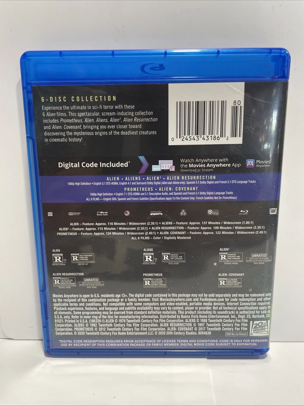 Alien: 6-Film Collection (Blu-ray, No Digital Copy) Multi Screen Edition