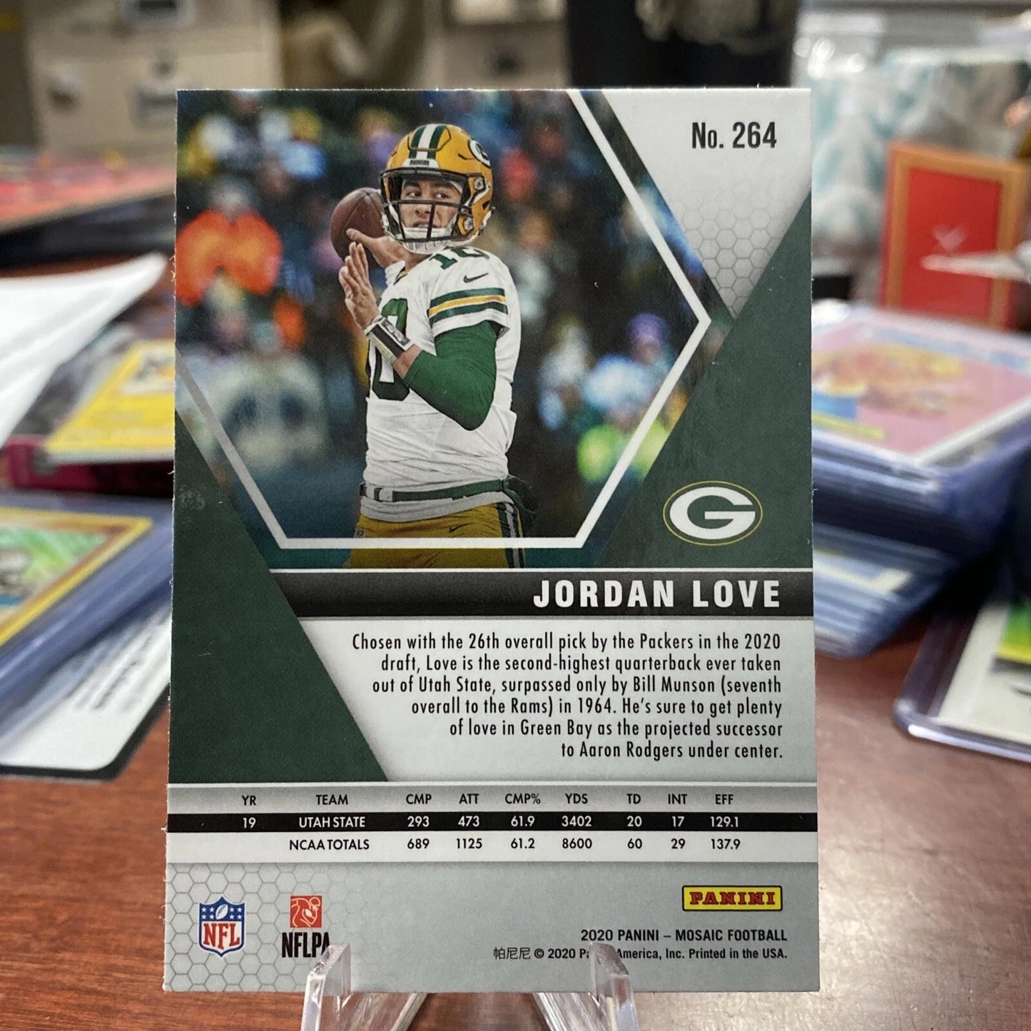2020 Mosaic Jordan Love NFL Debut Rookie RC #264 Packers error cut Lions Bottom