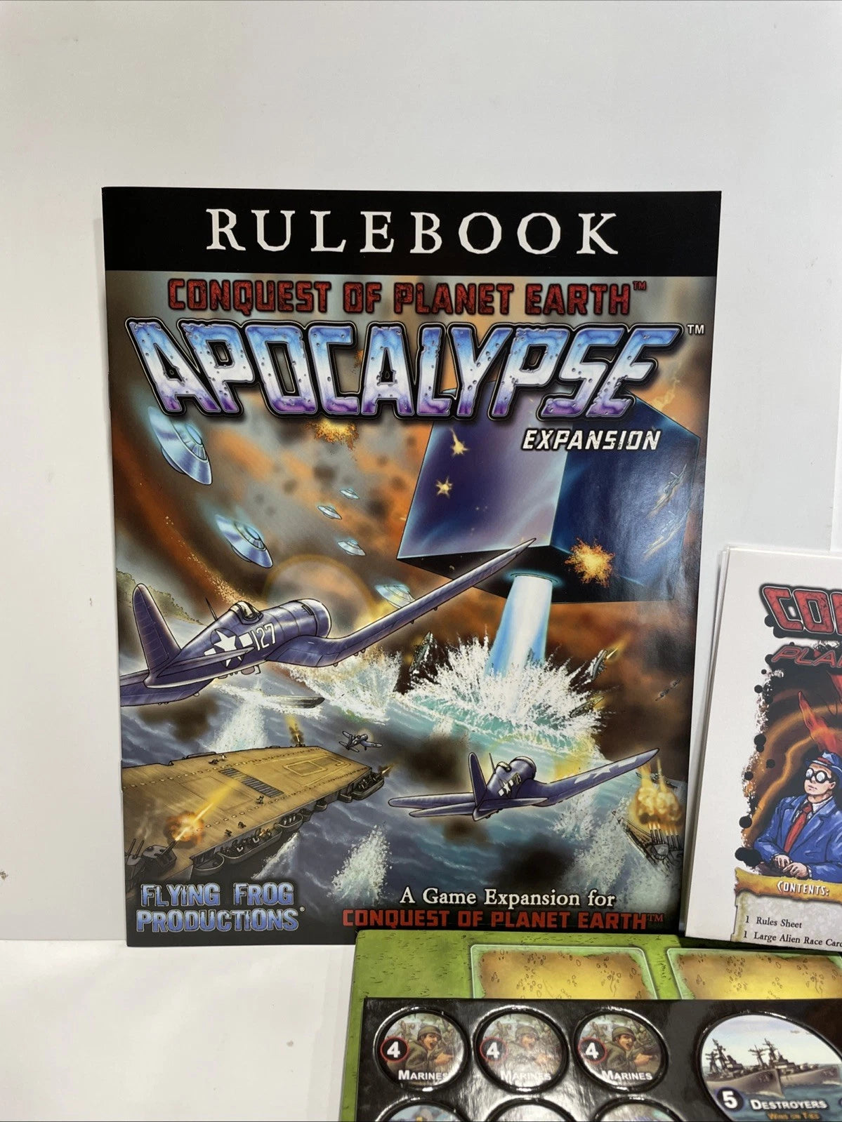 Conquest of Planet Earth Space Alien Game w/Expansion Apocalypse Flying Frog