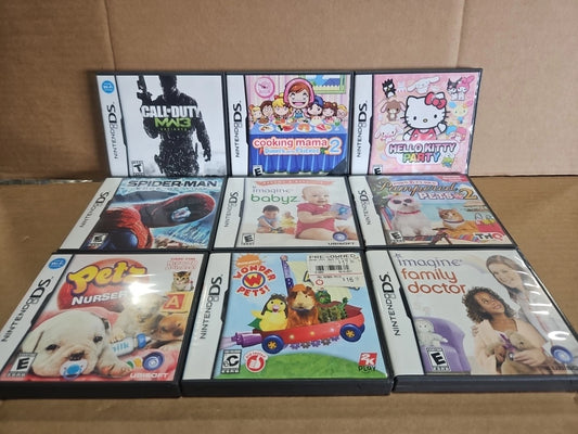 Lot of 9 Empty Nintendo DS Game Cases Most w/ Manual NO GAMES