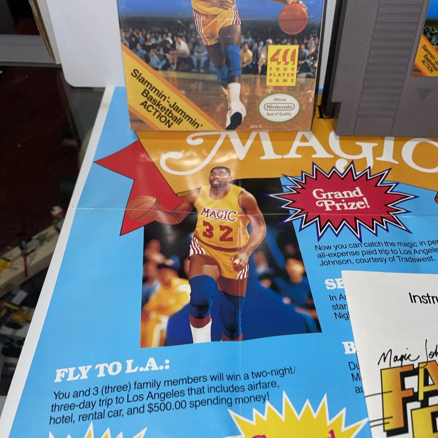Magic Johnson's Fast Break (Nintendo, NES 1990) CIB MINT CONDITION COMPLETE
