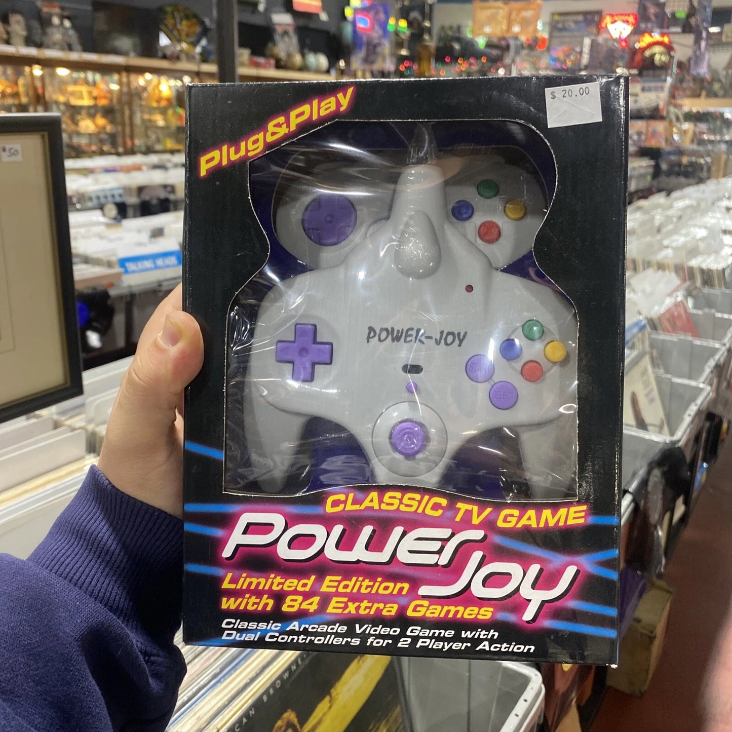 Vtg Power Joy Game Plug & Play 2 Controllers - Complete In Box