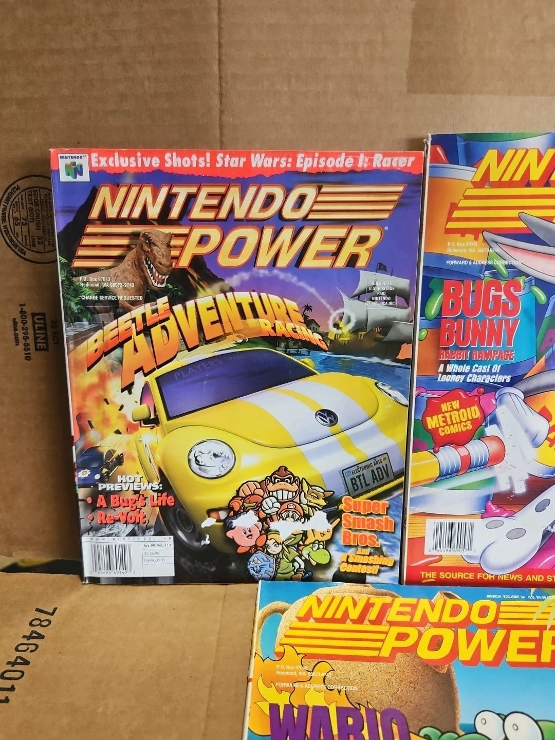Vintage Nintendo Power Vol 57 1994 Bugs Bunny Cover Metroid Poster + 4 Magazines