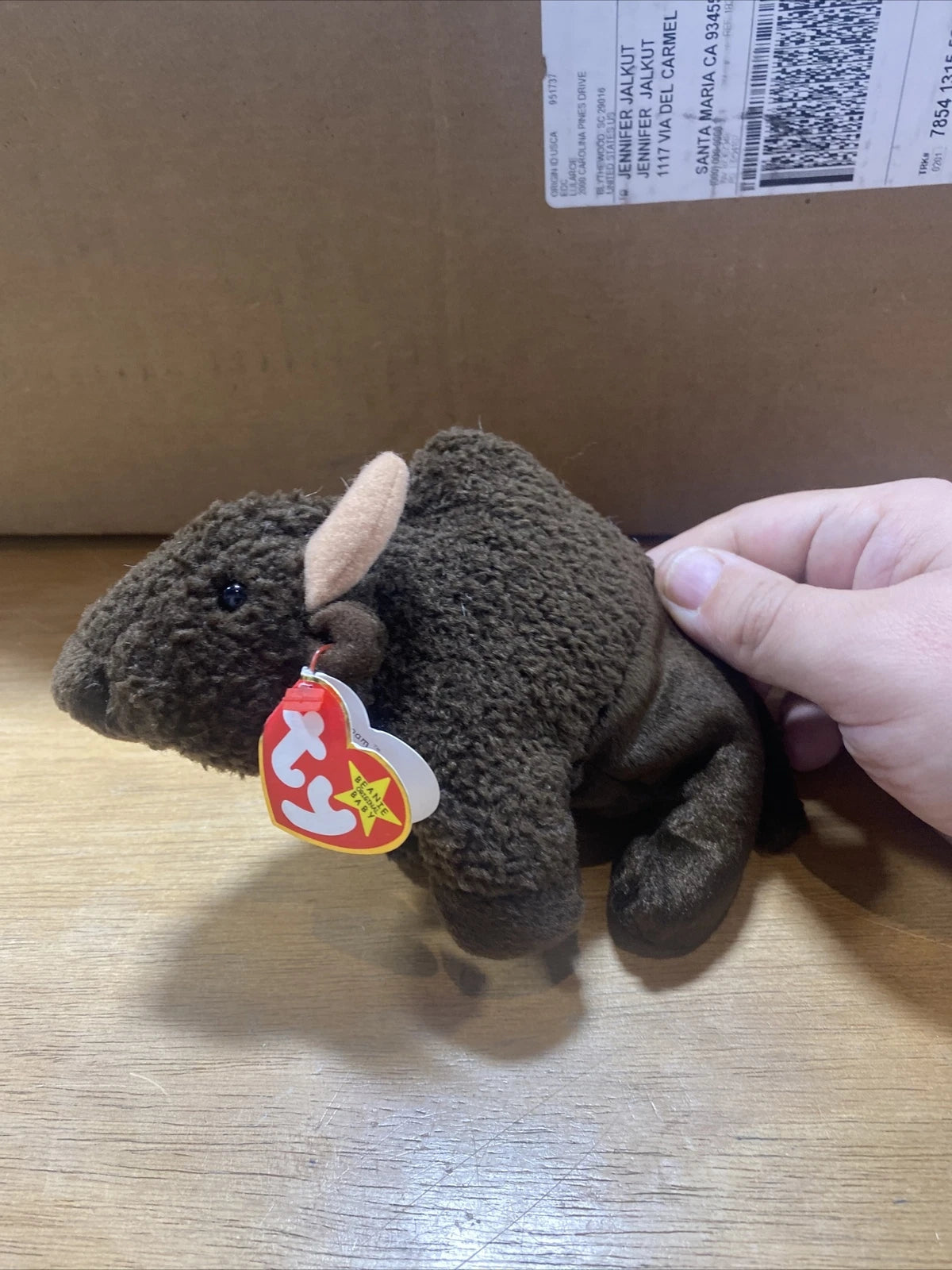 VERY RARE Ty Beanie Baby: Roam the Buffalo (Retired) 1998 With Tag Errors