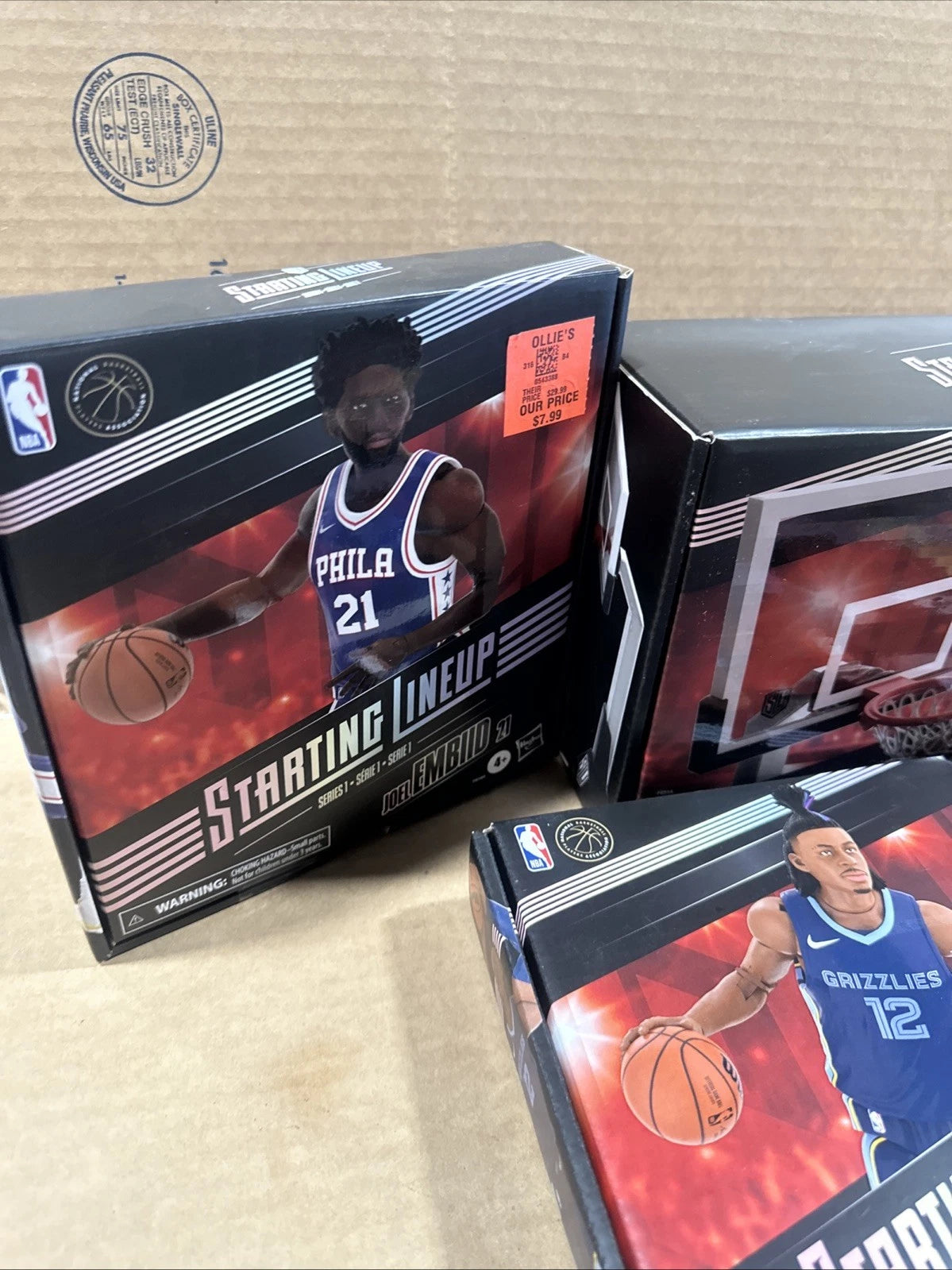 NBA Starting Lineup Basketball Backboard With Action Figures Lot
