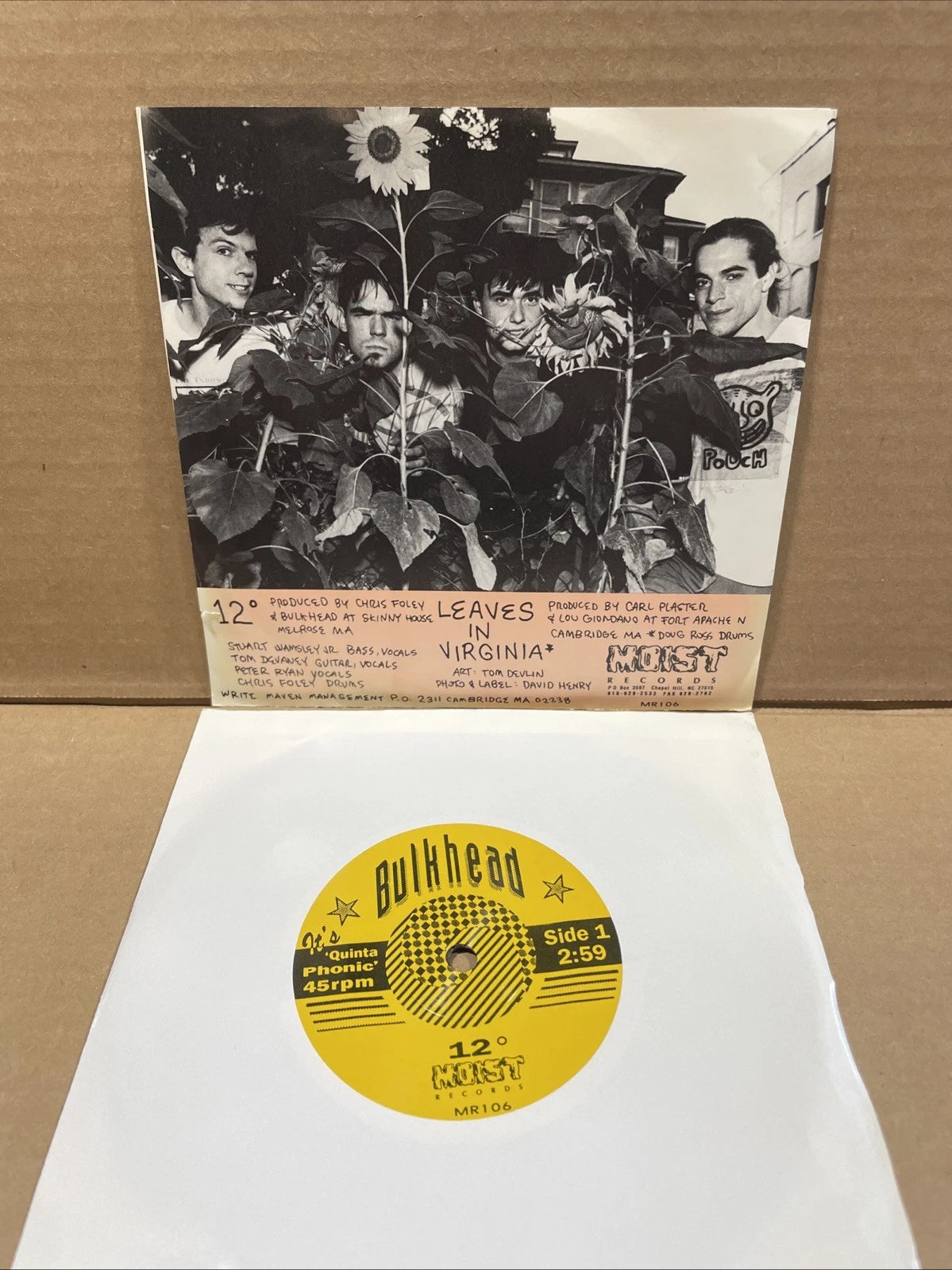 Bulkhead 12/Leaves In Virginia Moist Records 45RPM W Picture Disk