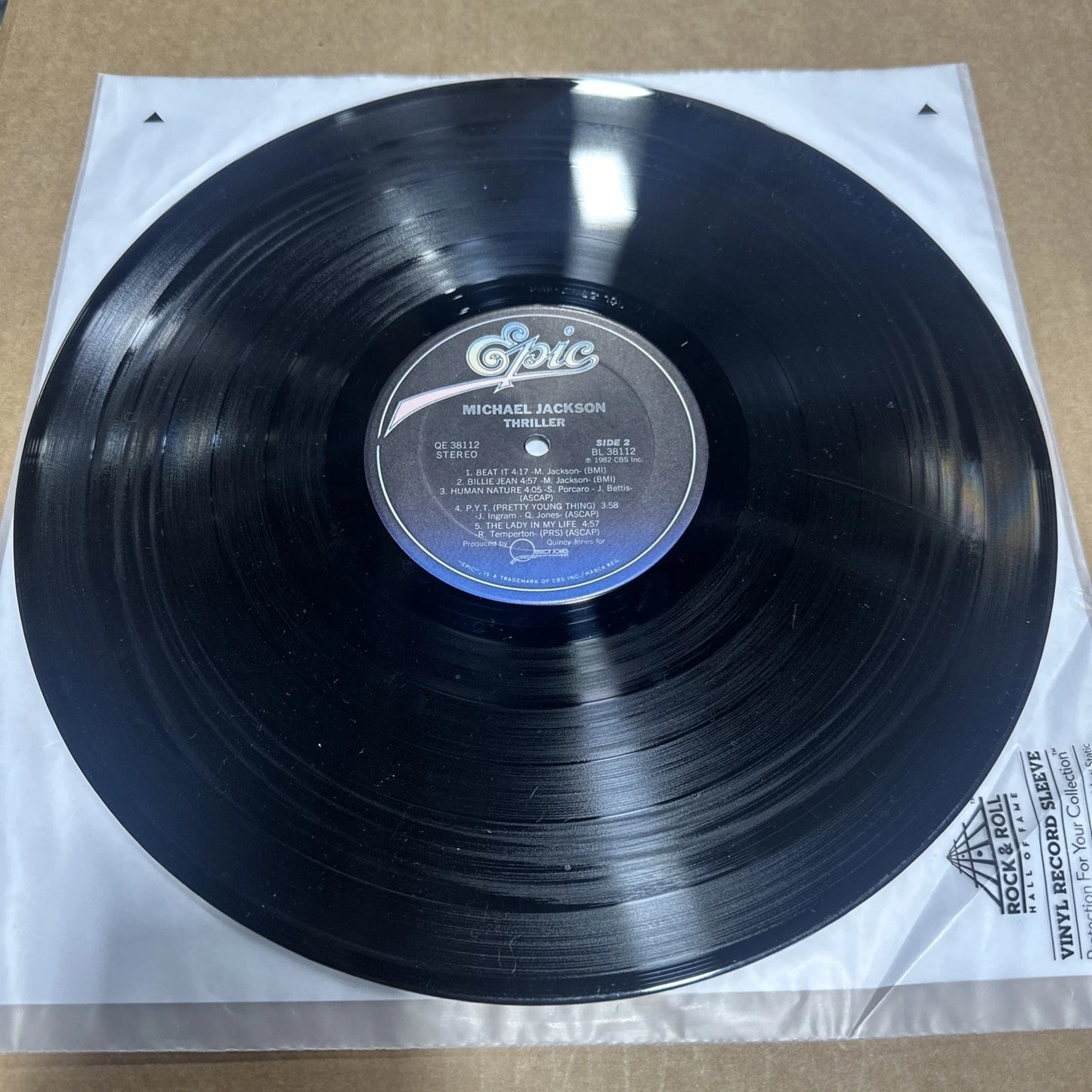 MICHAEL JACKSON THRILLER-RARE ERROR VINYL RECORD QE 38112 1st PRESS 3aa 2df