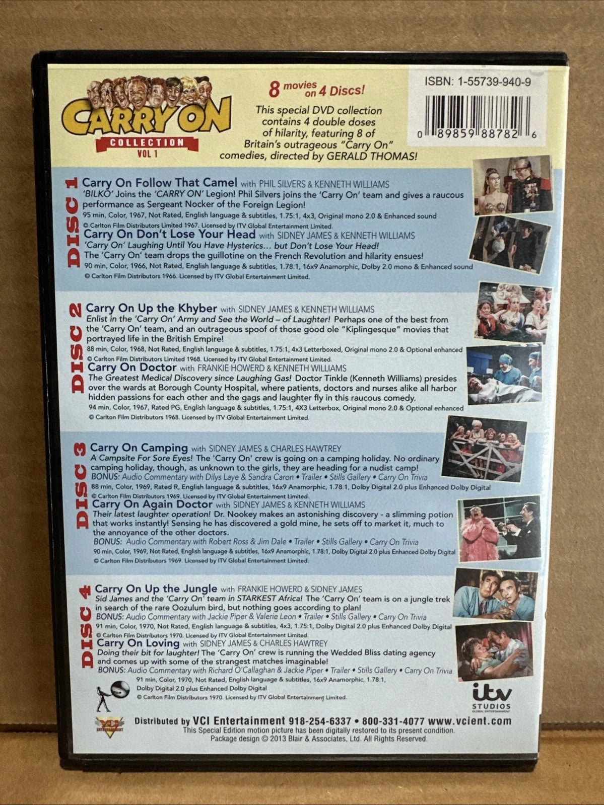 Carry on Collection: Volume 1 DVD, 4-Disc, 8 Movies Britains Outrageous Carry On