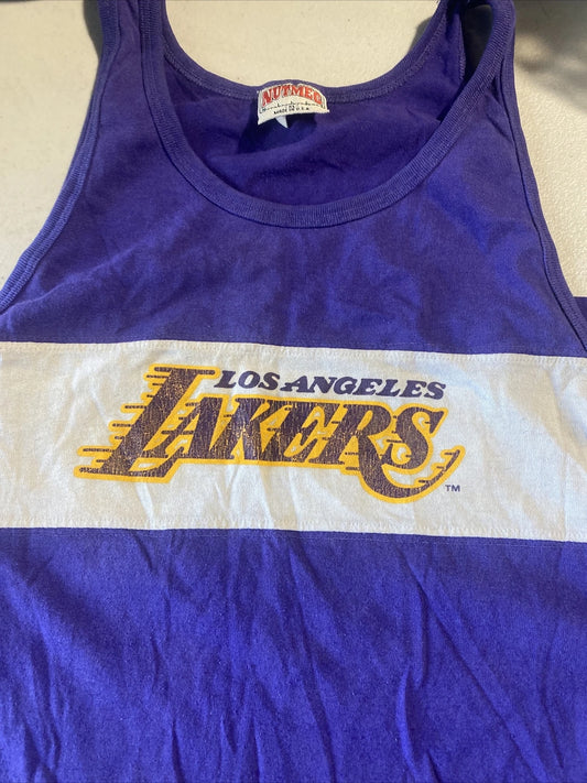 VTG Los Angeles LA Lakers NBA Tank Top Shirt Mens XL X-Large Nutmeg Mills USA