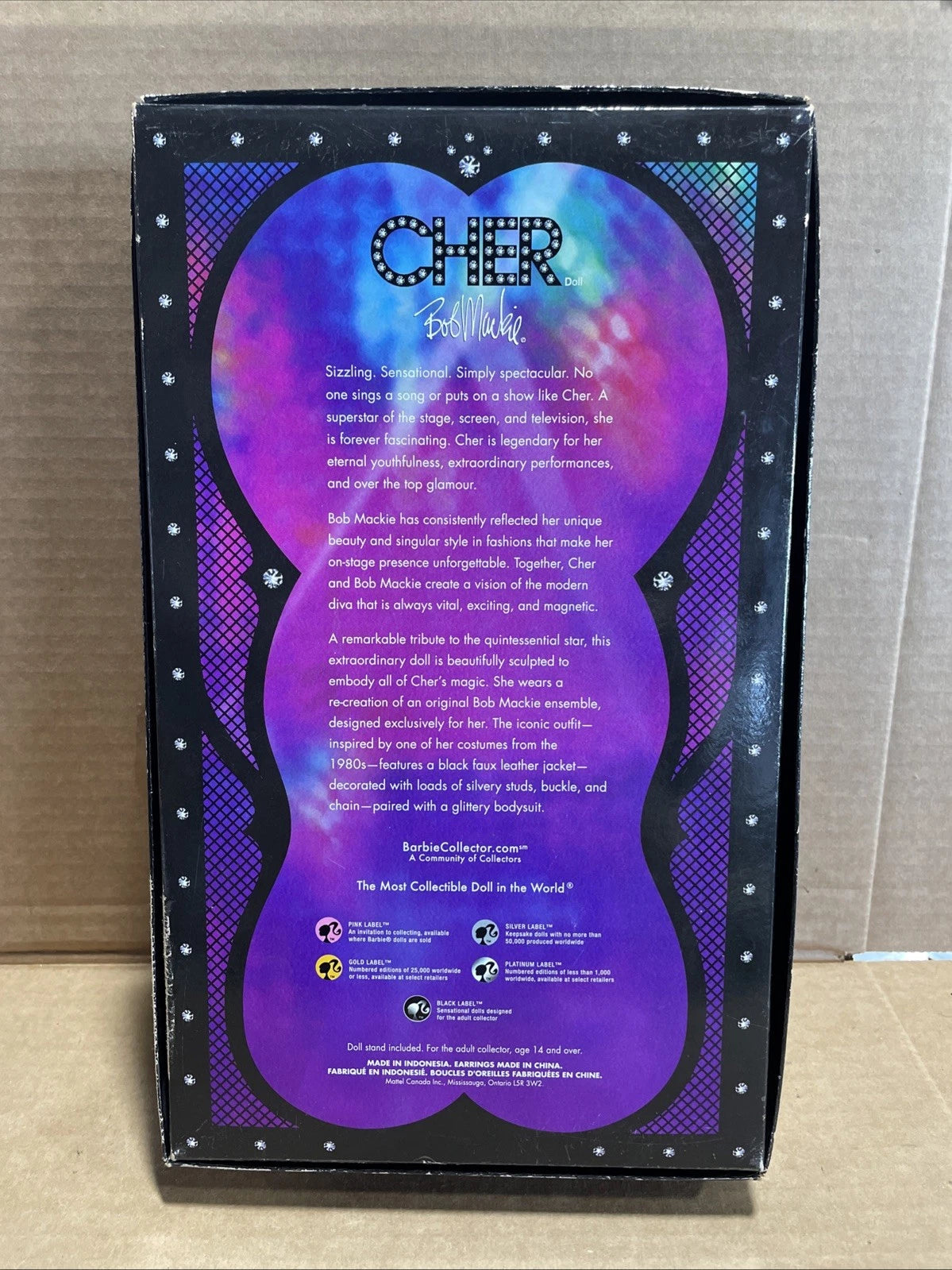 RARE 2007 80’s CHER: TURN BACK TIME Bob Mackie Black Label Barbie Open Box