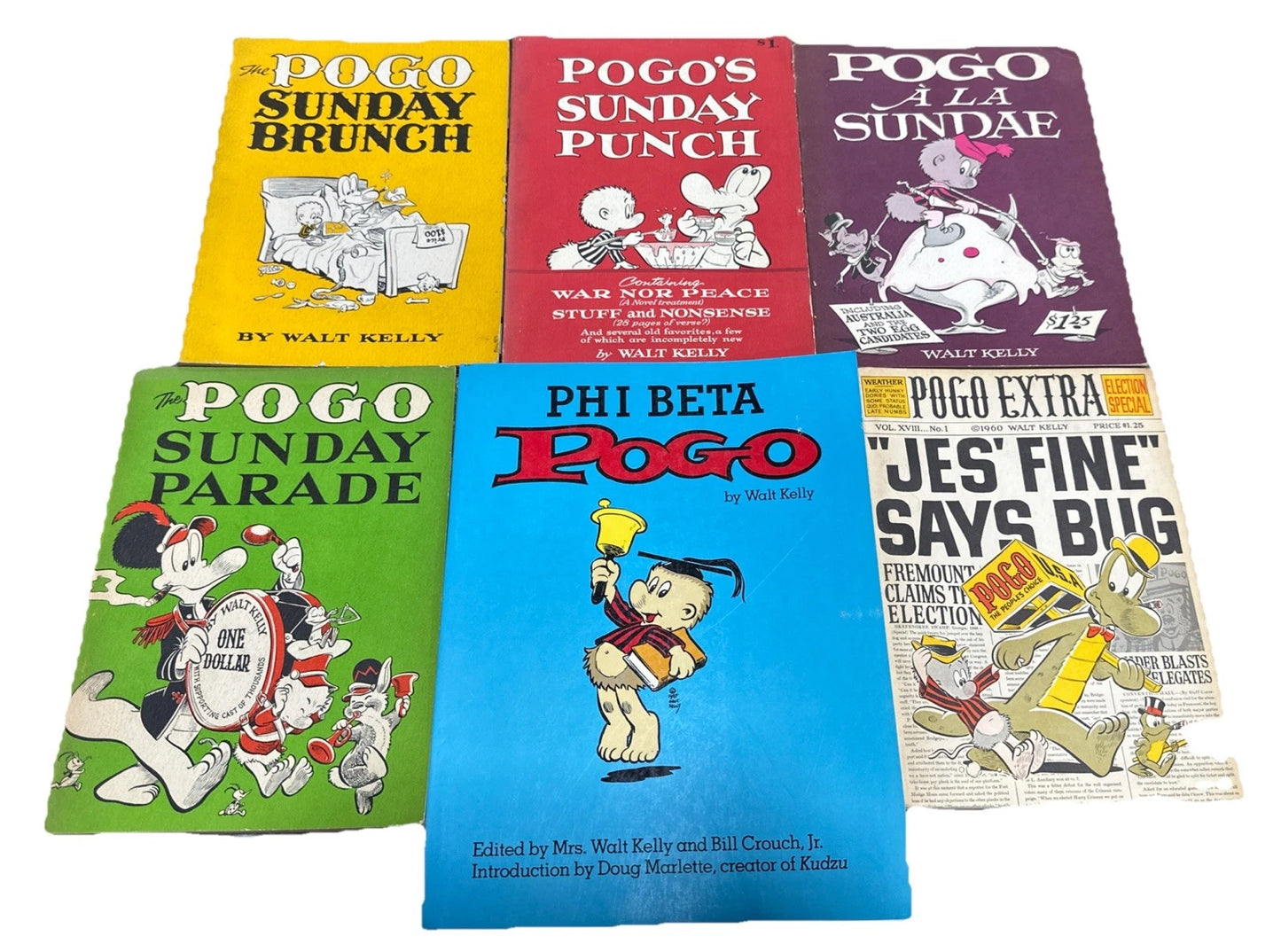 POGO Books by WALT KELLY ~ Vintage Lot of 6 Books ~ Dated 1956 -1988