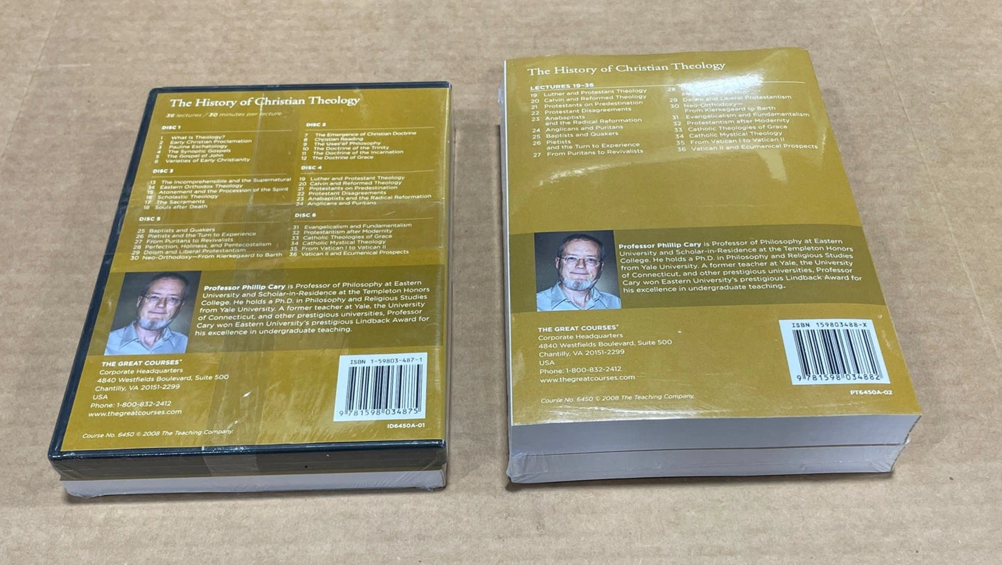 Sealed Great Courses History of Christian Theology 6 DVD, Guidebook, Transcripts