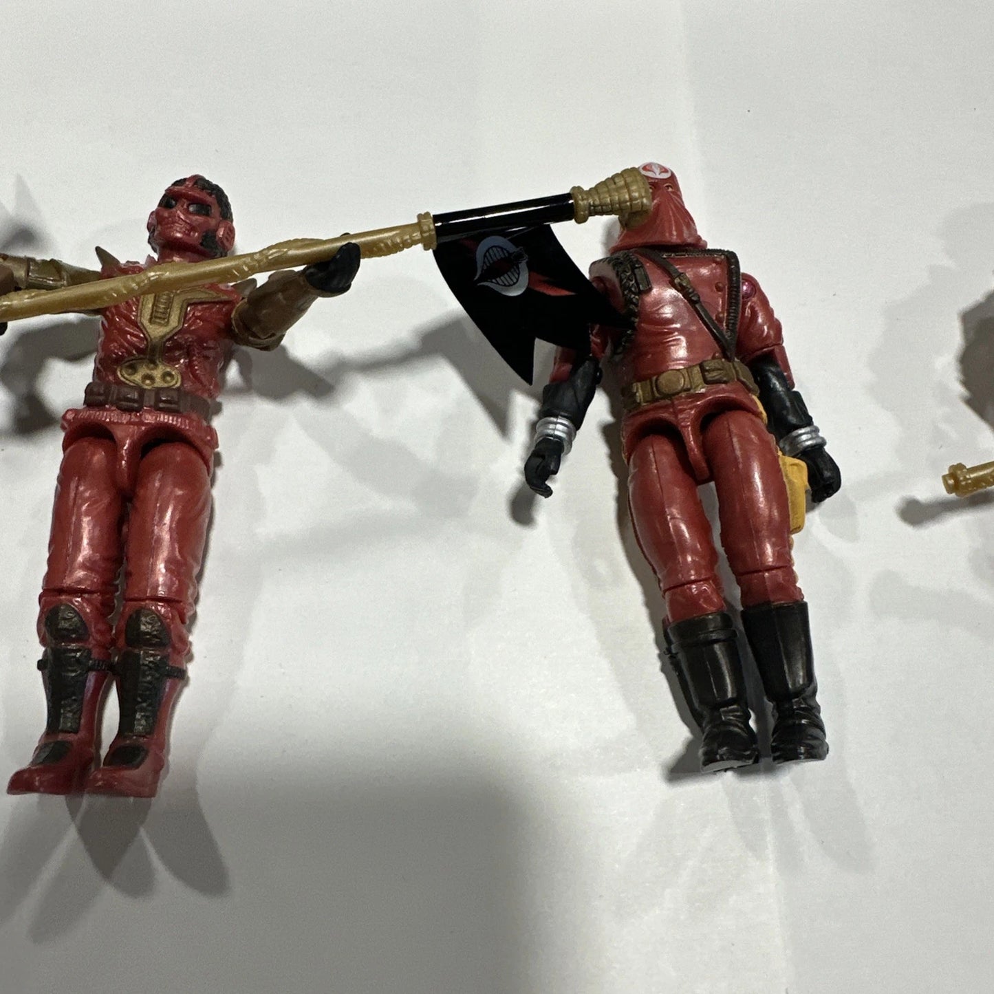 2005 GI Joe Lot Cobra Imperial Guards With Flags And Cobra Commander