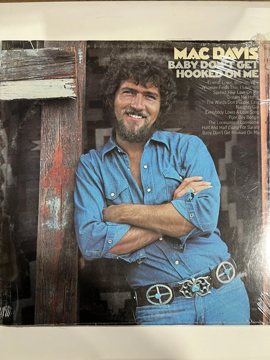 Vintage Mac Davis Baby Don't Get Hooked On Me LP 1973 Vinyl Record Album