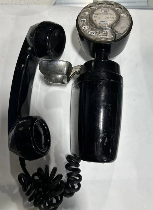 VINTAGE AUTOMATIC ELECTRIC TYPE 183 SPACEMAKER TELEPHONE ORIGINAL BLACK COLOR