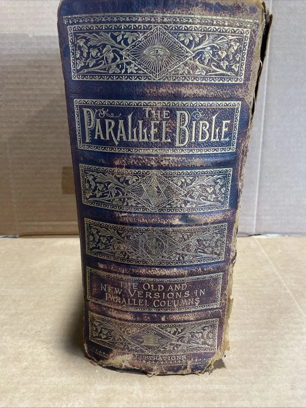 1888 Illustrated Family Bible Pronouncing Parallel Column Edition Stevenson Rare