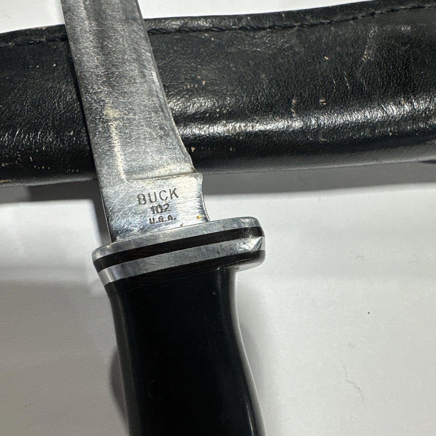 VINTAGE BUCK 105 PATHFINDER KNIFE 1990 With Original LEATHER SHEATH