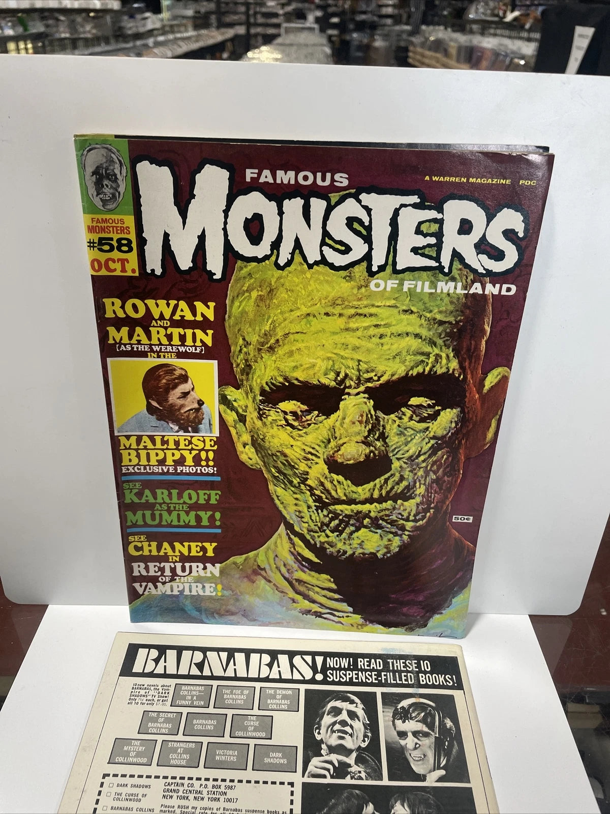 FAMOUS MONSTERS OF FILMLAND #61 JAN #58 OCT #50 JULY COVER MAGAZINES