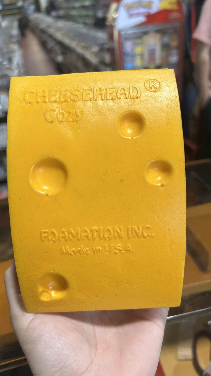 Cheesehead Wisconsin Cheese Can Cozy FOAMATION Green Bay Packers Foam Wedge