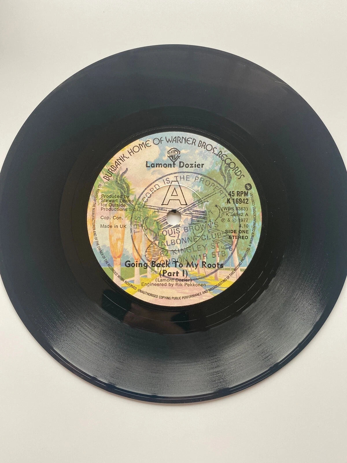 LAMONT DOZIER GOING BACK TO MY ROOTS UK 7" SINGLE WARNER BROS K 16942 W STAMP