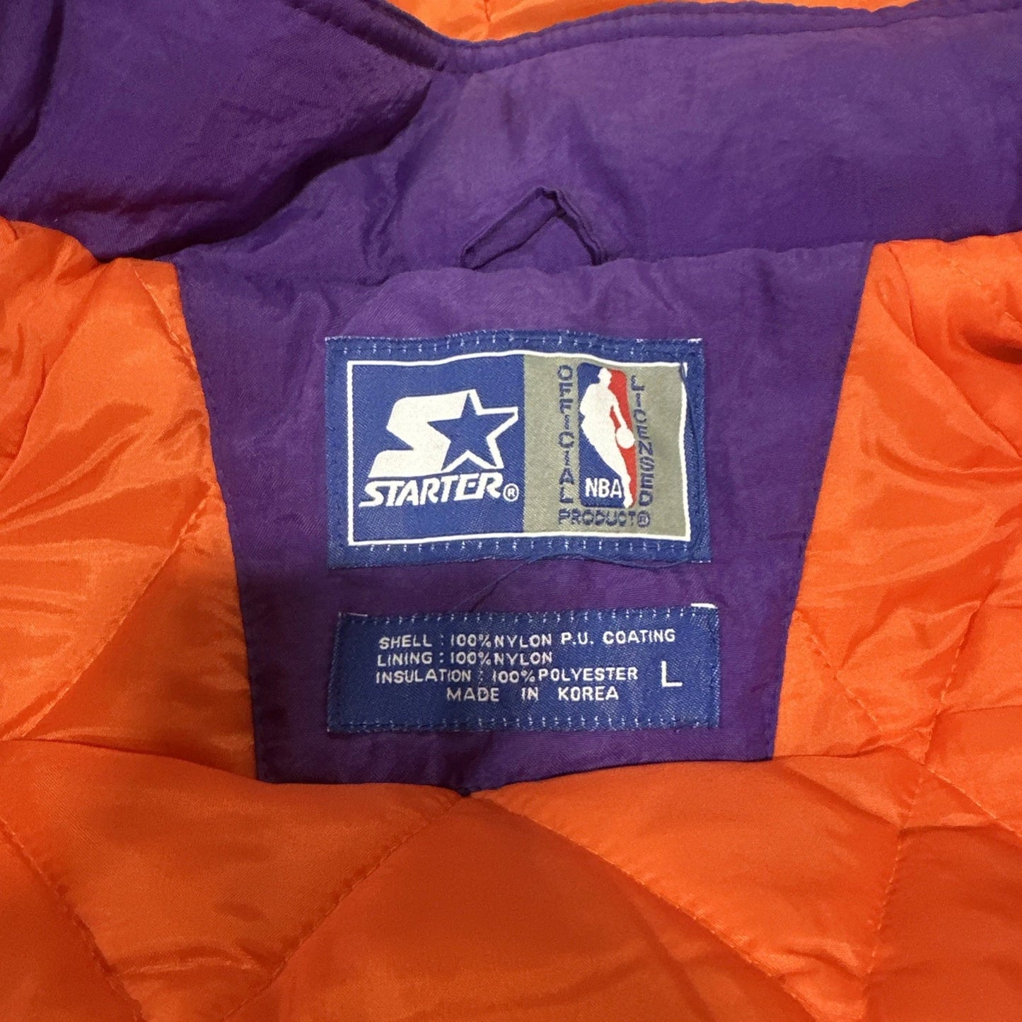 Vintage 90s NBA Starter Phoenix Suns Full Zip Hooded Basketball Jacket Size L