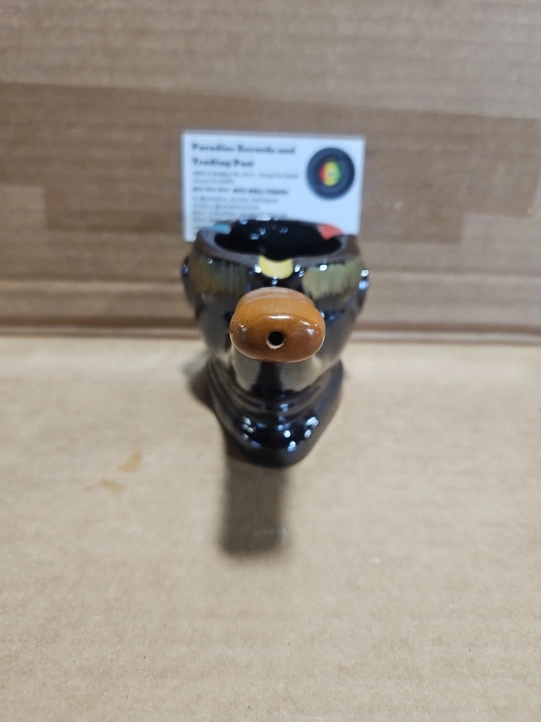 Vintage Ceramic Clown Face Pipe Shape Ashtray