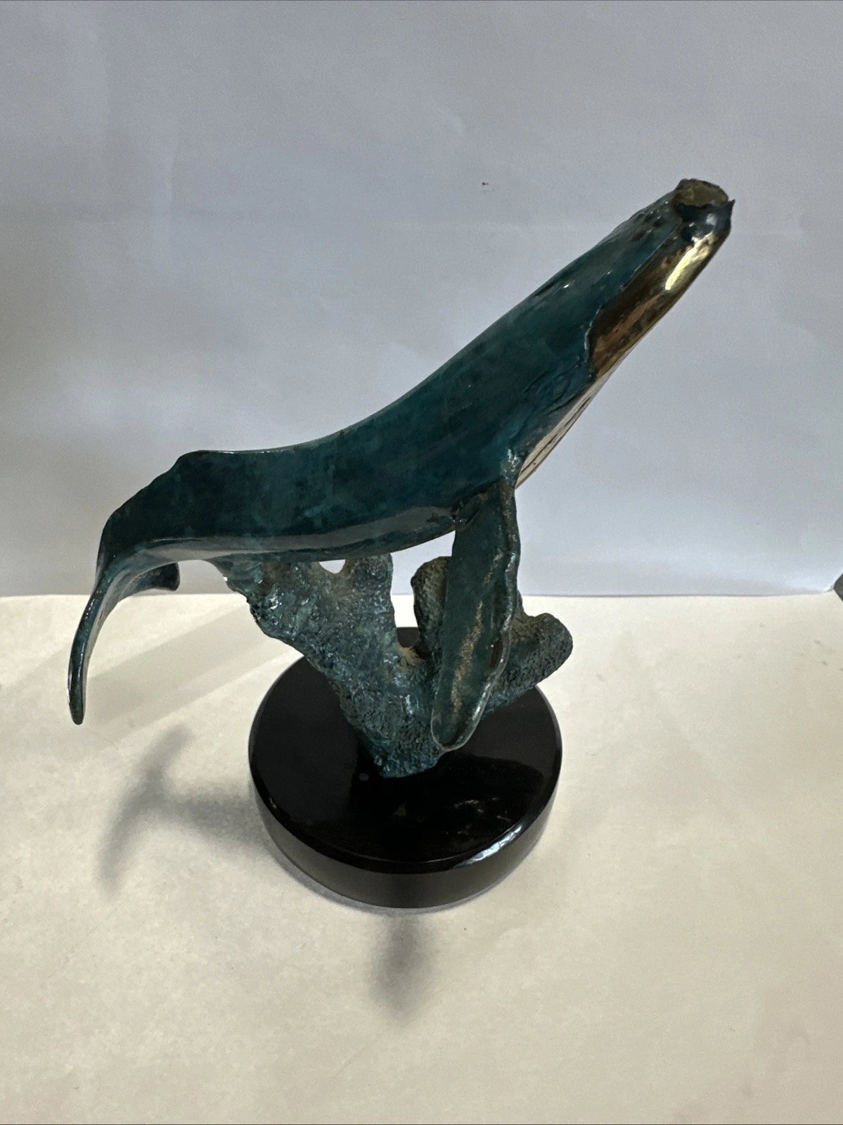Christian R Lassen 22/300 Bronze Enamel Whale Sculpture
