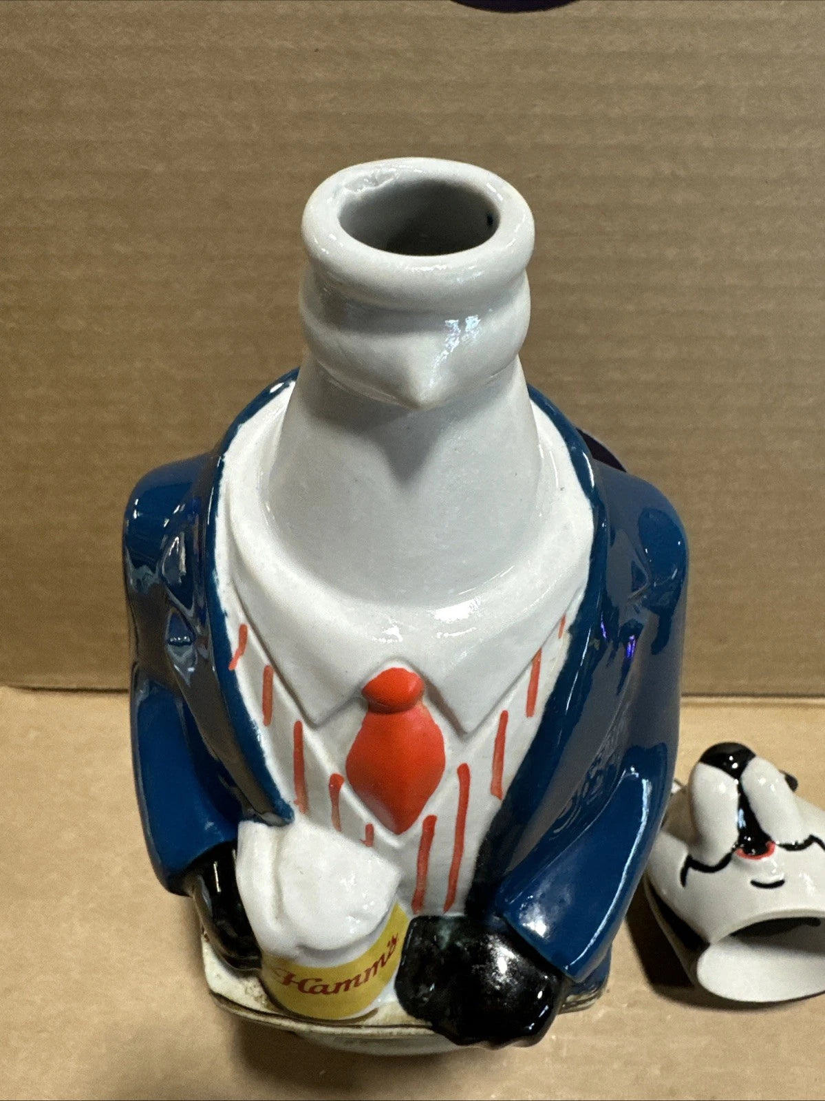 Hamm's Beer Bear Suit Vintage 1973 Ceramarte Blue Suit Growler Bottle Decanter