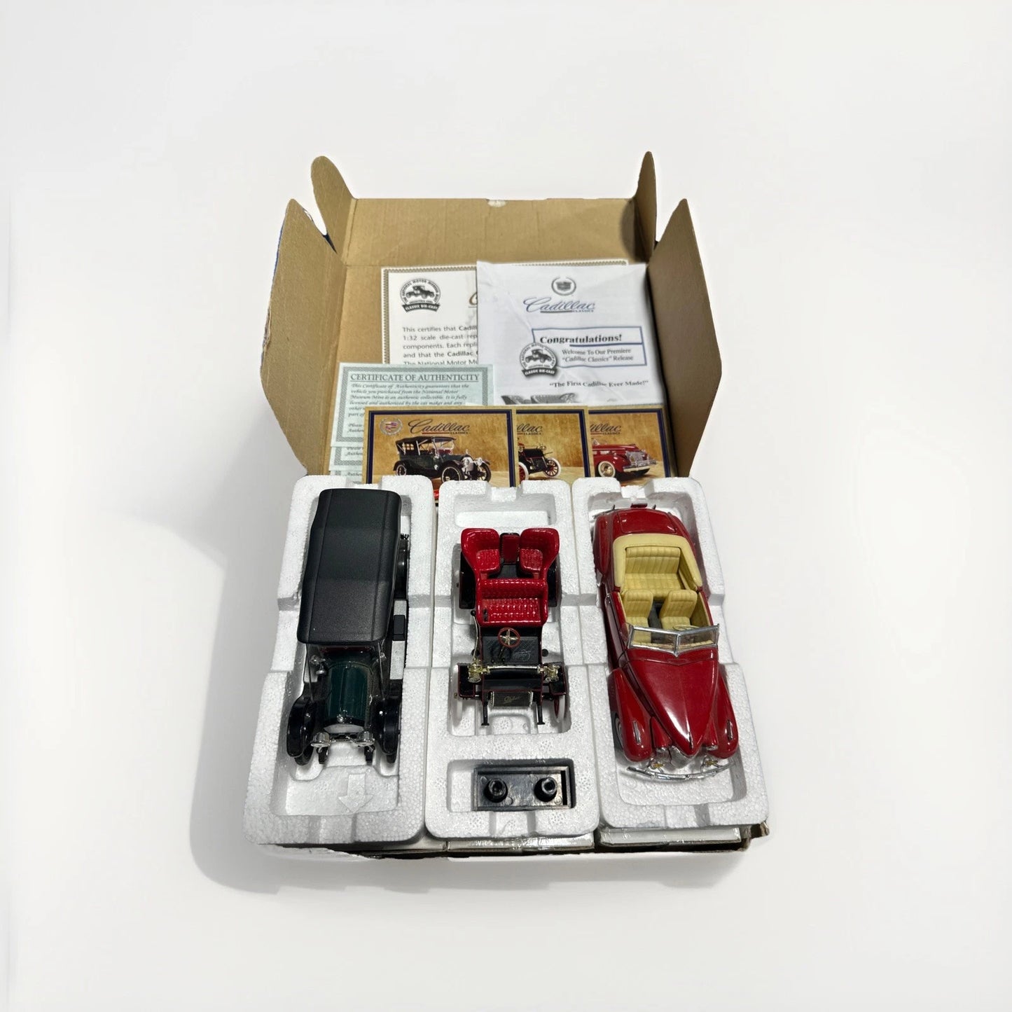 Lot of 3 Diecast CADILLAC National Motor Museum Mint 1903 1913 1940 Convertible