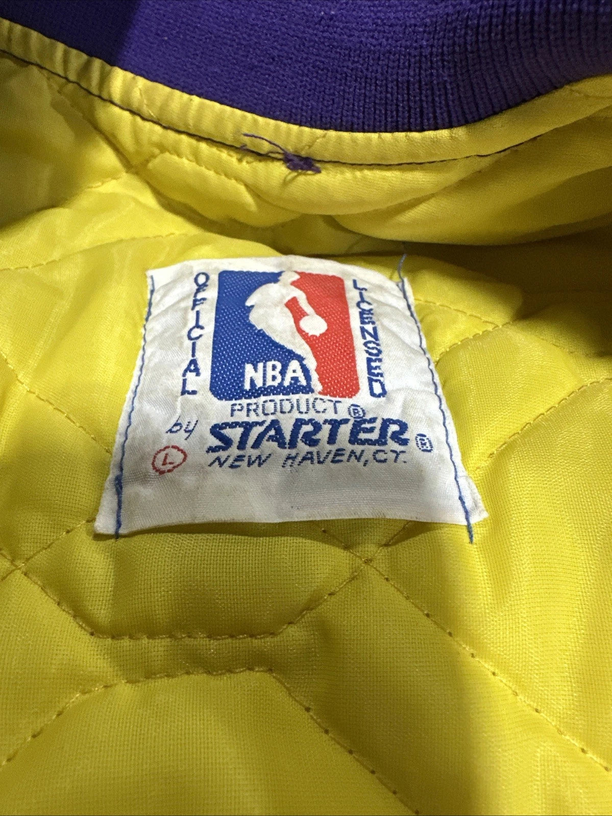 Vintage Los Angeles Lakers Starter Satin Bomber Jacket 90s Basketball L