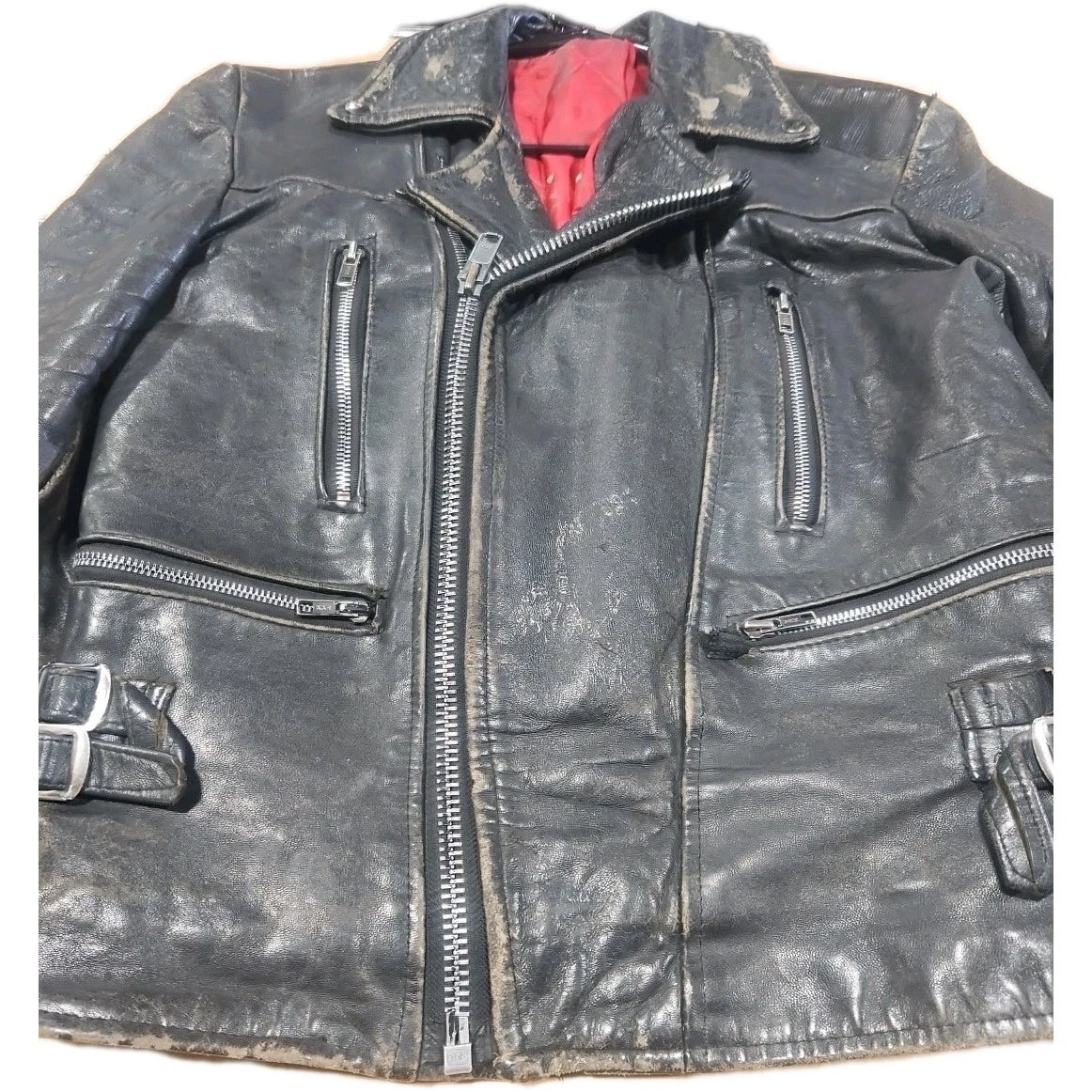 Vintage Style Leather Biker Jacket YKK Hardware?? 70's Era Rare