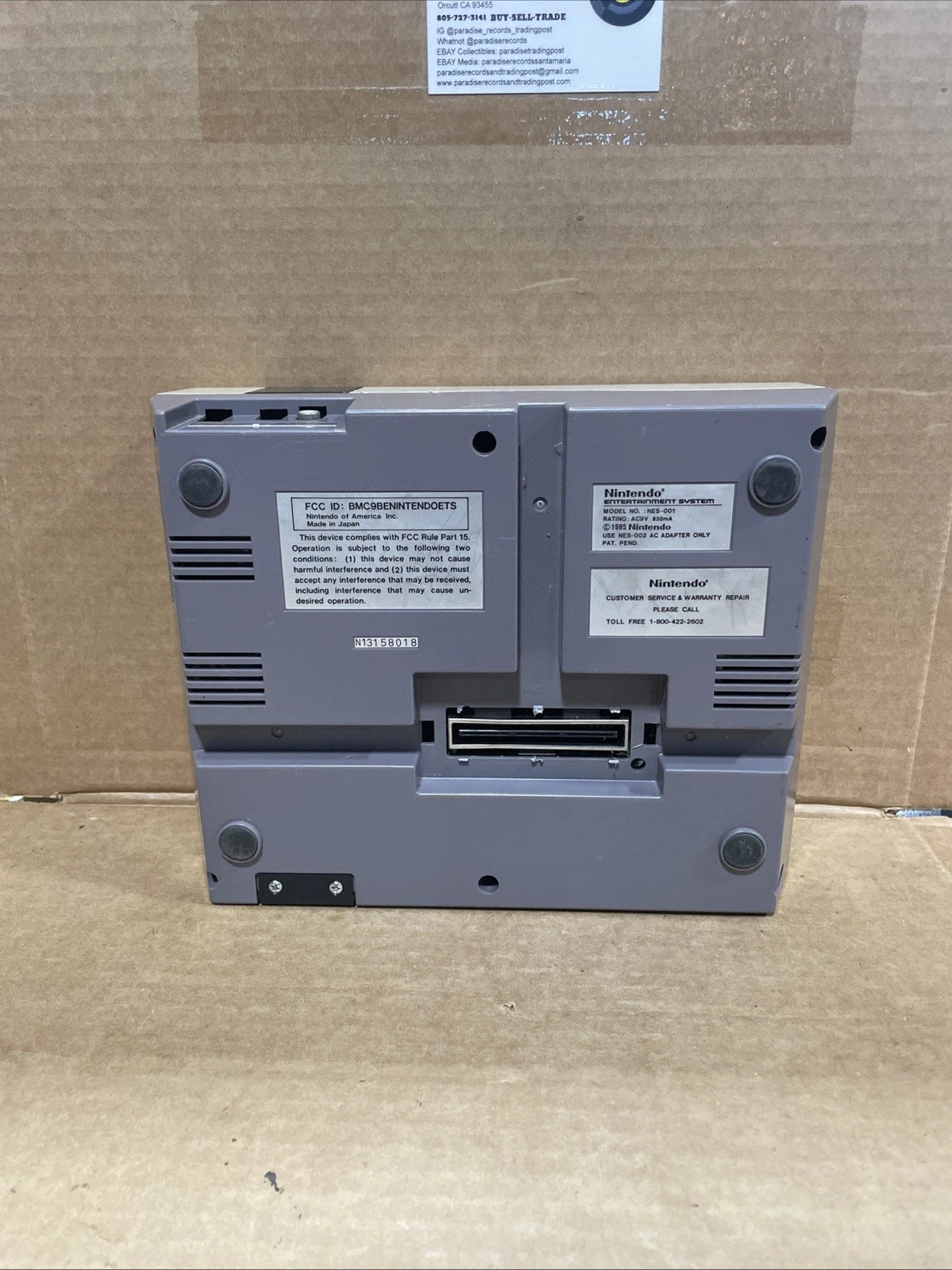 Nintendo NES-001 Console Only For Parts Or Repair Untested
