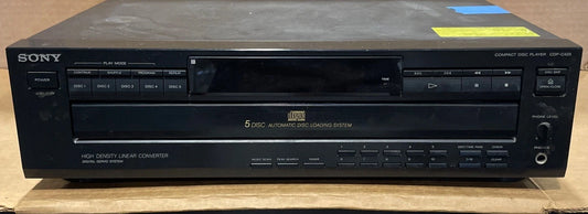 Sony Compact Disc Player 5 Disc Changer Model CDP-C425 With OEM Remote tested