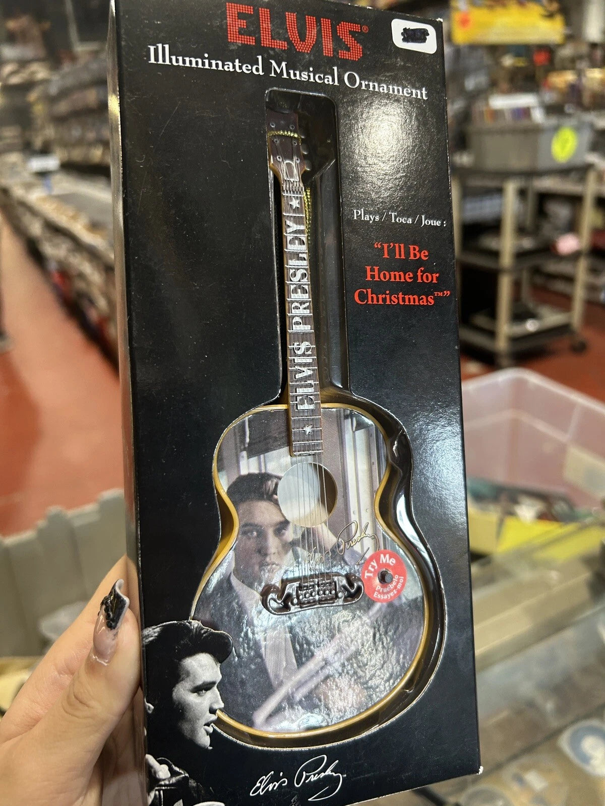 Elvis Presley Illuminated Musical Ornament “I’ll Be Home For Christmas” New