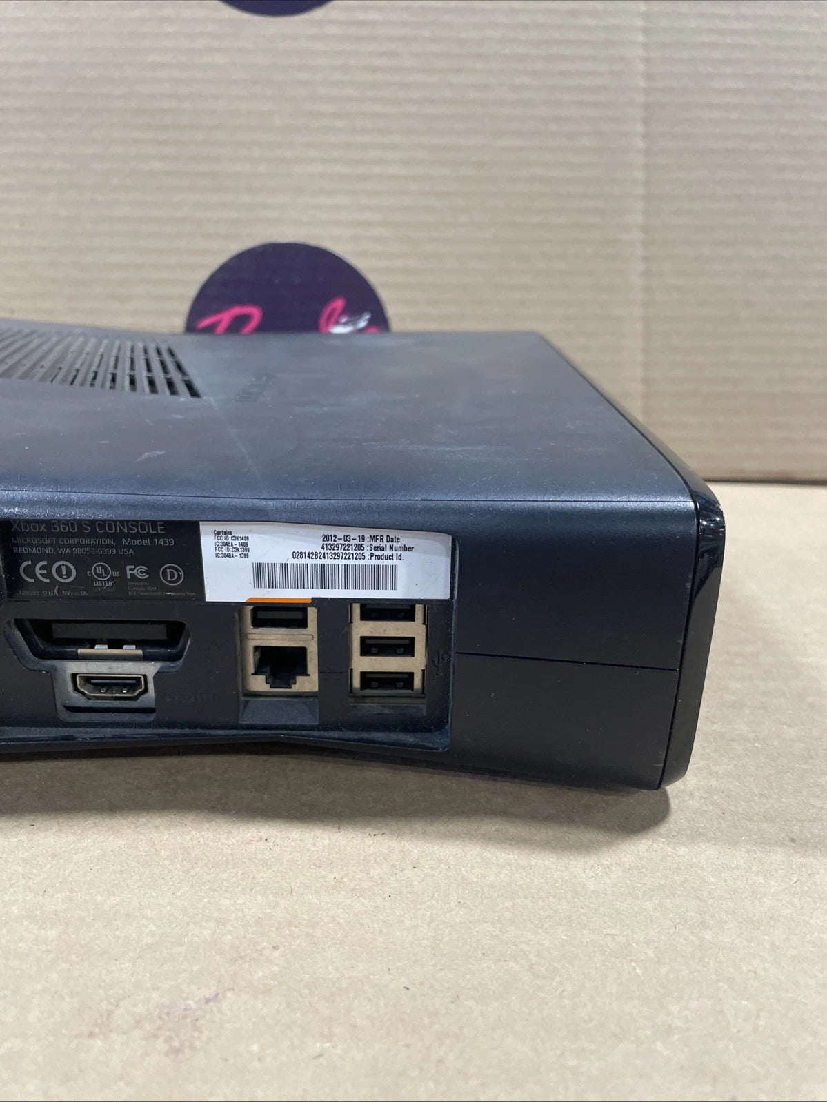 Microsoft Xbox 360 S Console Black 1439 Parts/Repair Lot 1